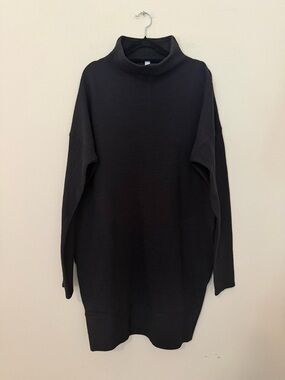 Lululemon Black Call For Cozy High Neck Sweater Dress Sz 12 Casual Athleisure